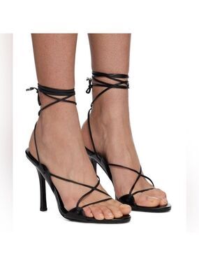 Alexander Wang Lucienne 105mm Leather Ankle Tie Heeled Sandals - NWT
